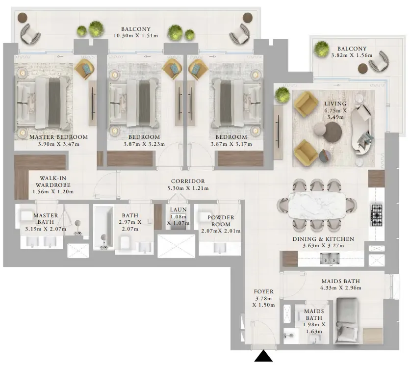 3 bedroom layout