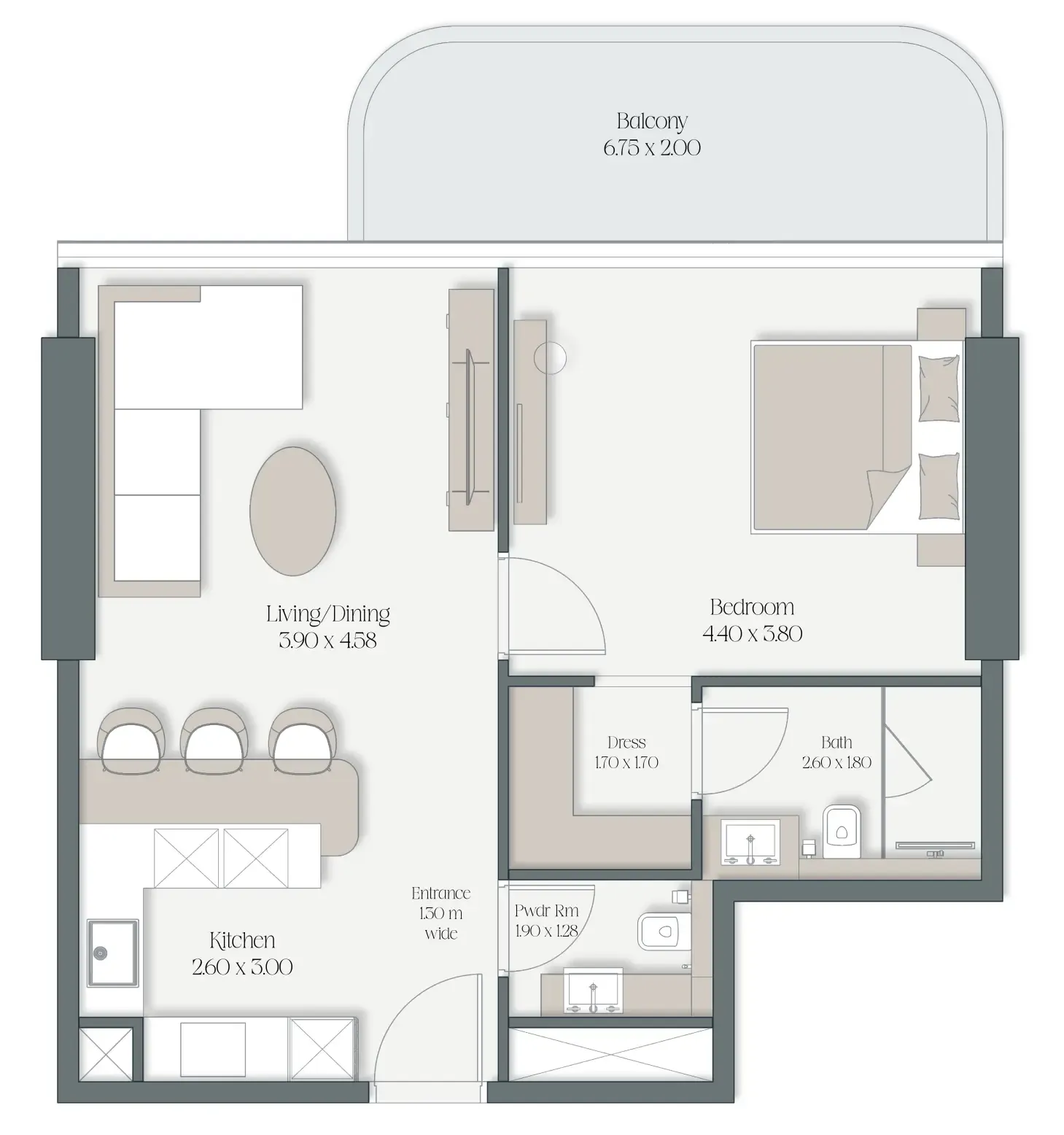 1 bedroom layout