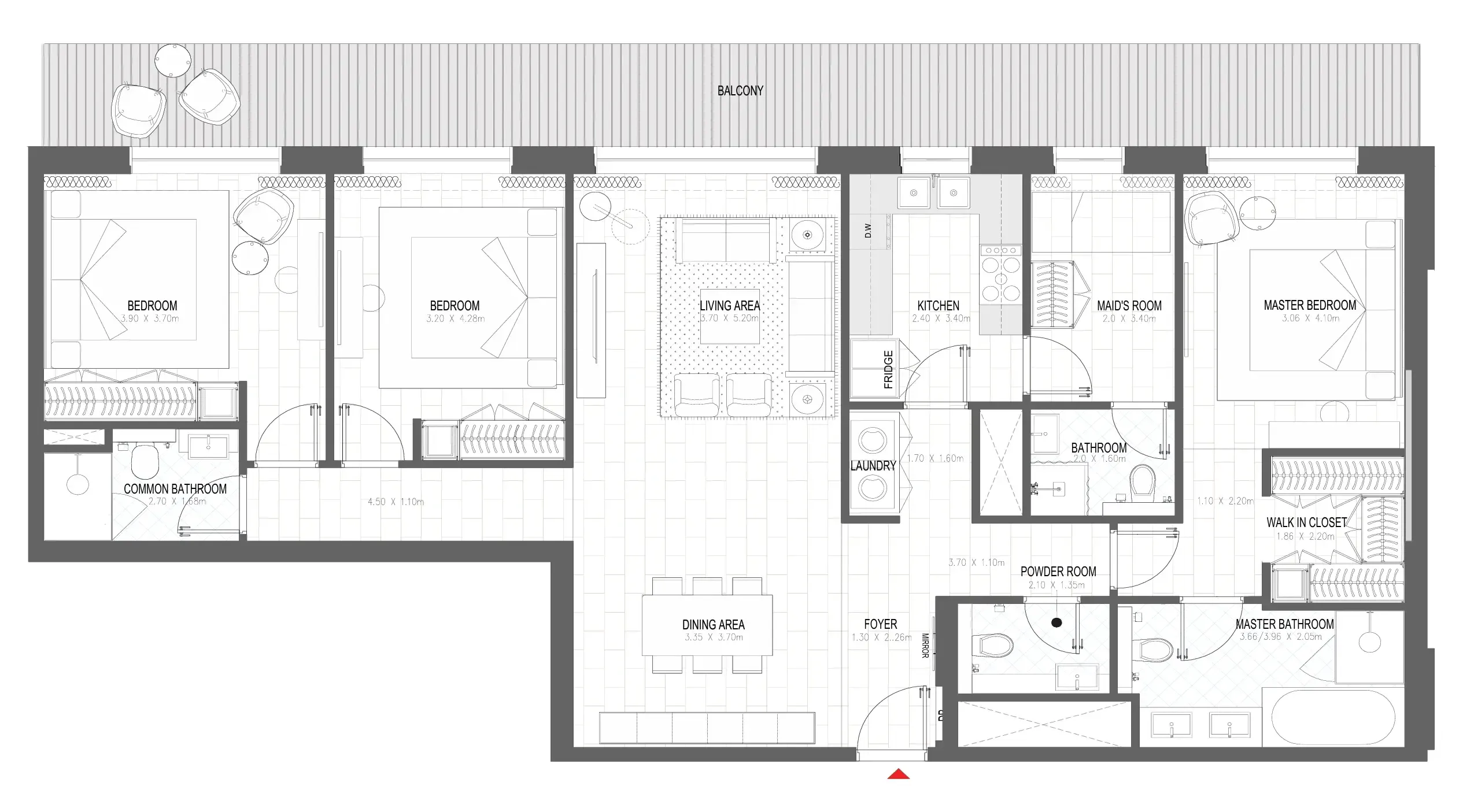 3 bedroom layout