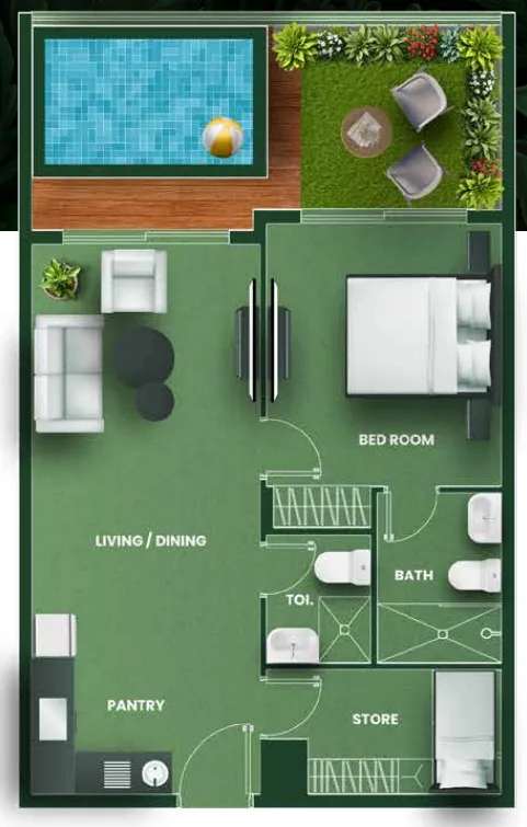 1 bedroom layout
