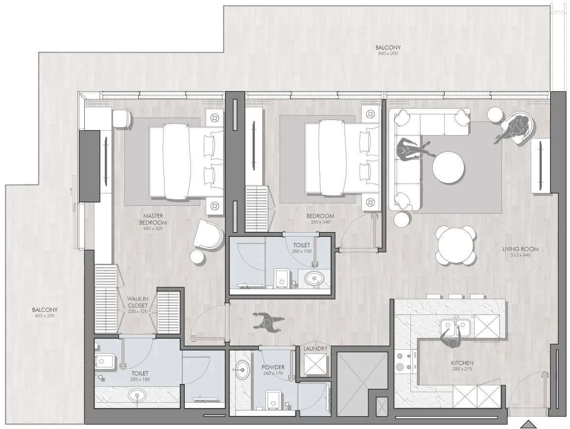 2 bedroom layout