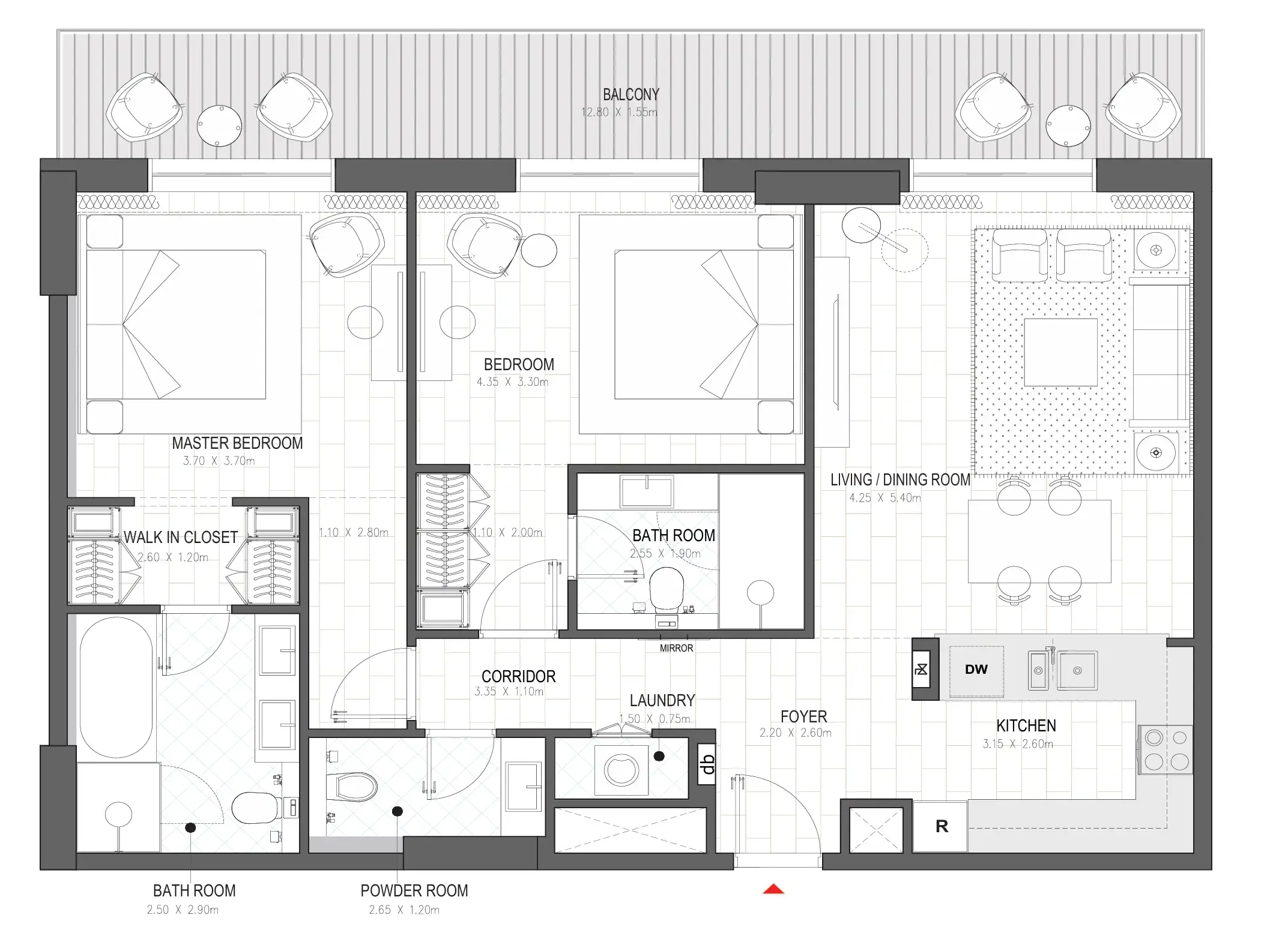 2 bedroom layout