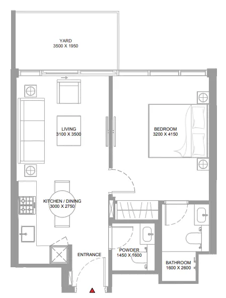 1 bedroom layout