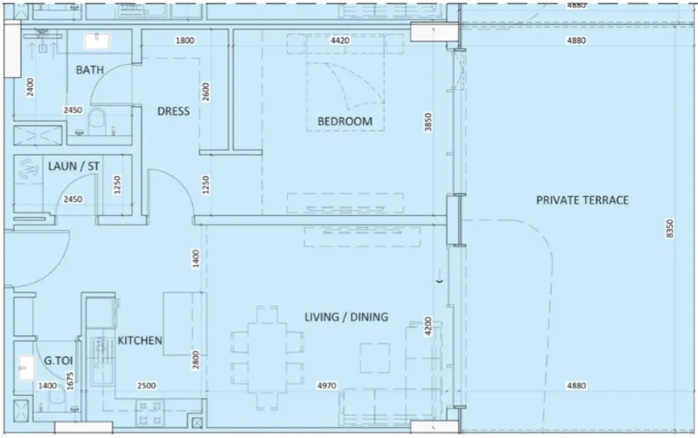 1 bedroom layout