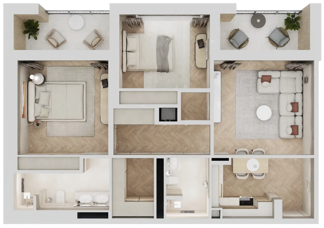 2 bedroom layout