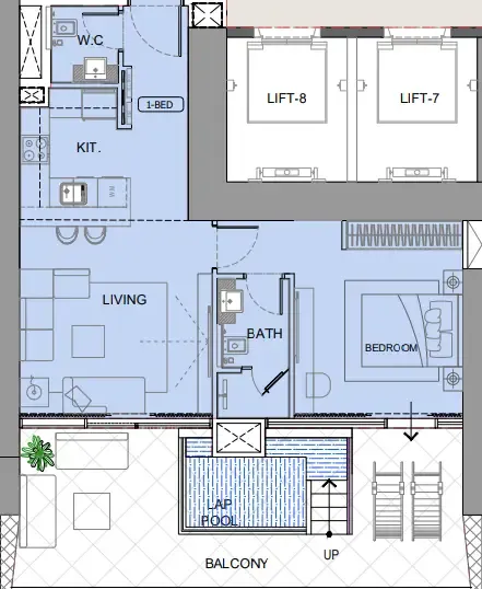 1 bedroom layout