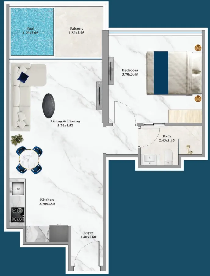 0 bedroom layout