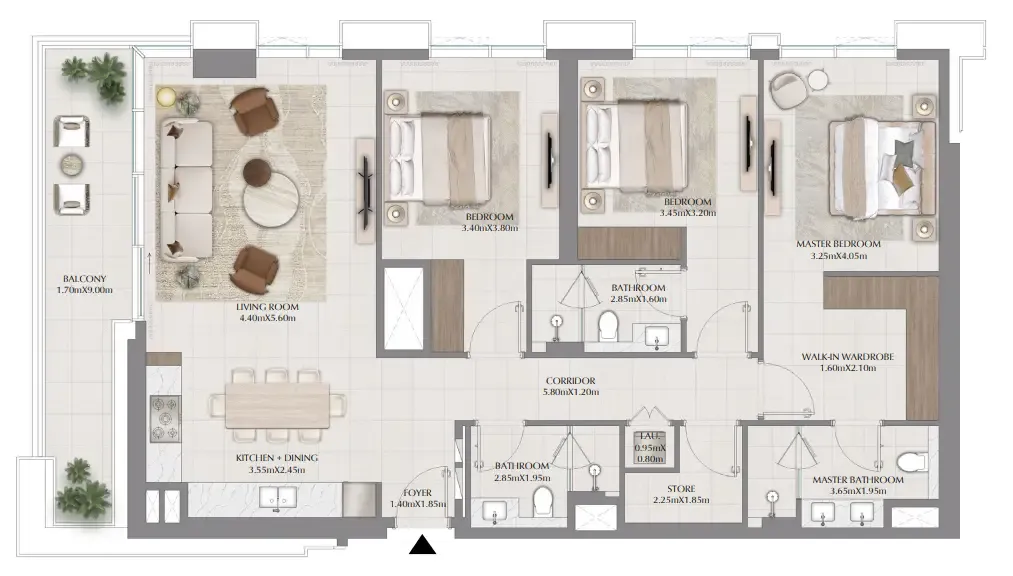 3 bedroom layout