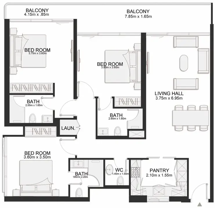 3 bedroom layout
