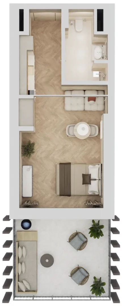0 bedroom layout