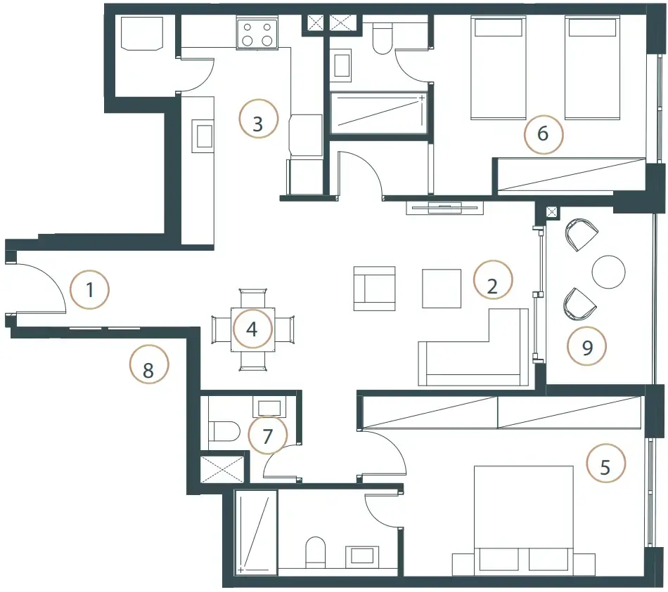 2 bedroom layout