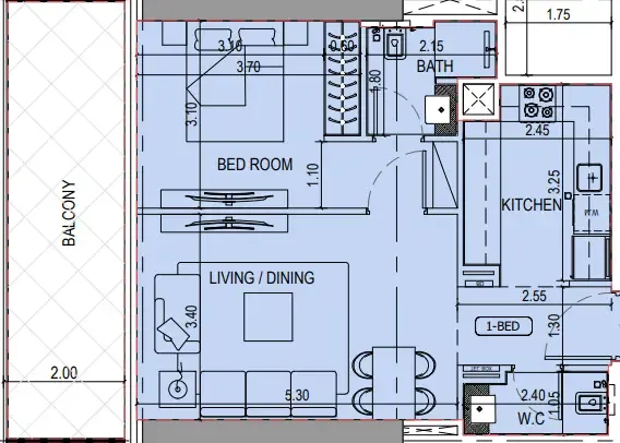 1 bedroom layout