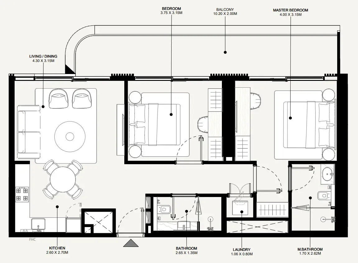 2 bedroom layout