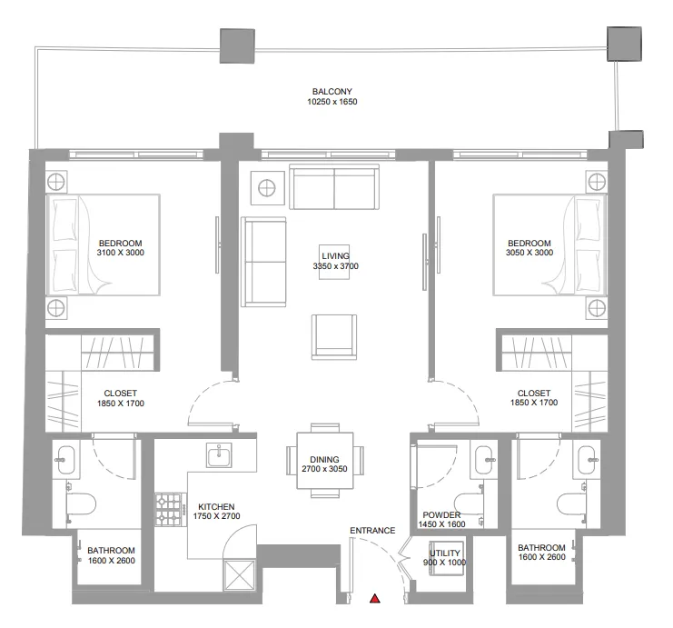 2 bedroom layout