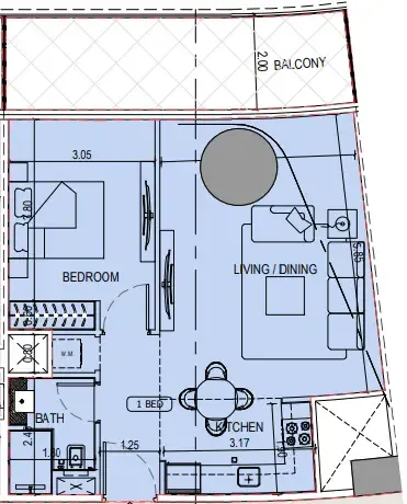 1 bedroom layout