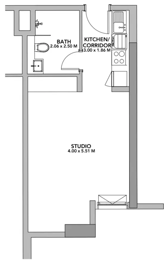 0 bedroom layout