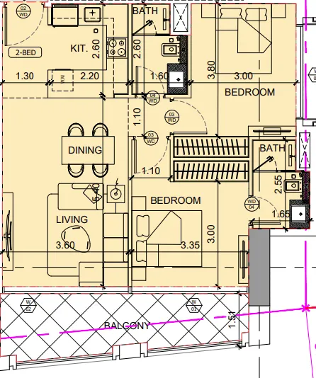 2 bedroom layout