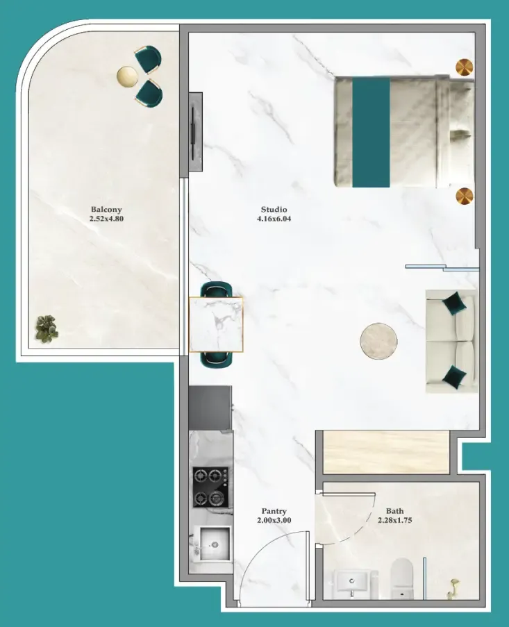 0 bedroom layout
