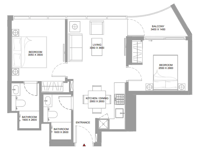 2 bedroom layout
