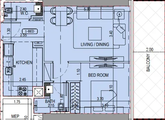 1 bedroom layout