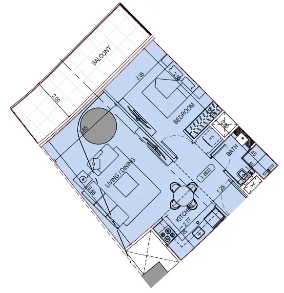 1 bedroom layout