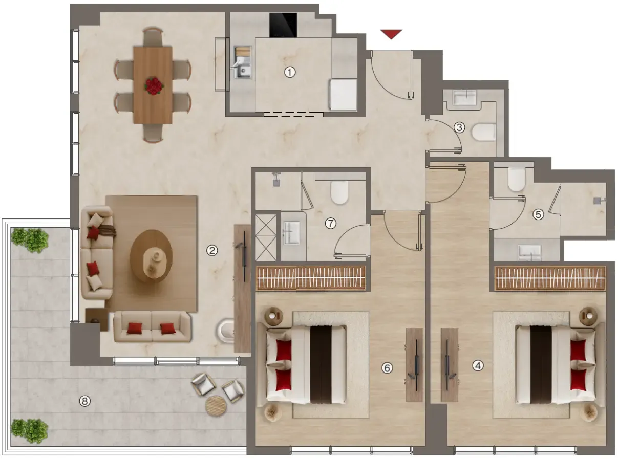 2 bedroom layout