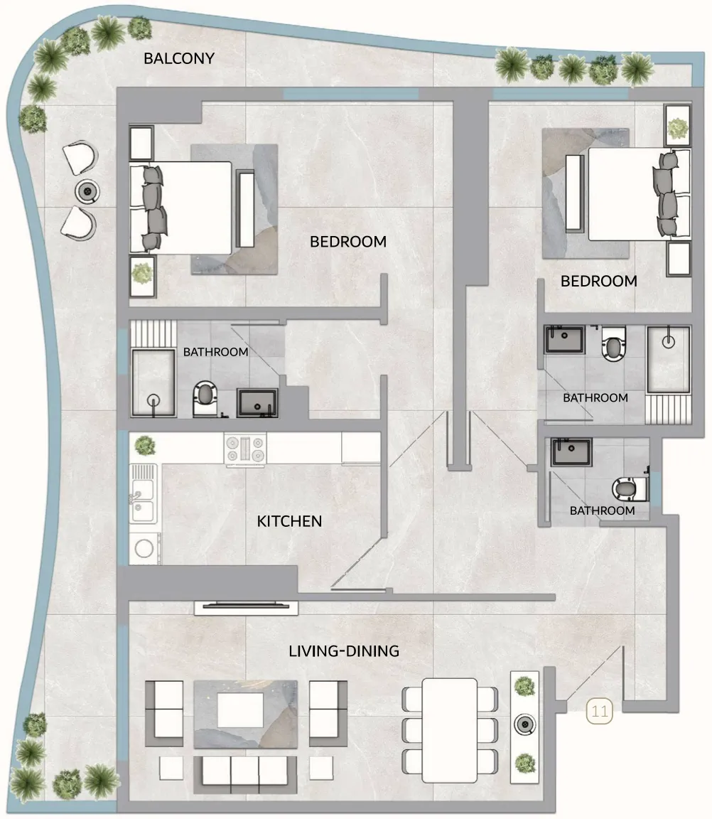 2 bedroom layout