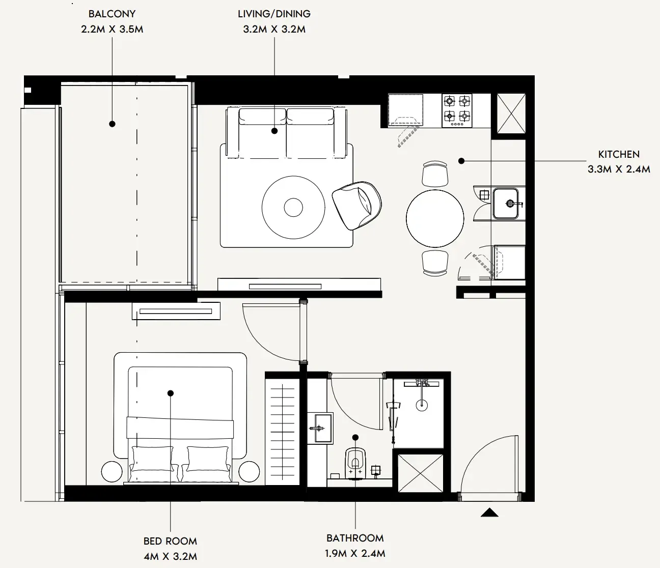 1 bedroom layout