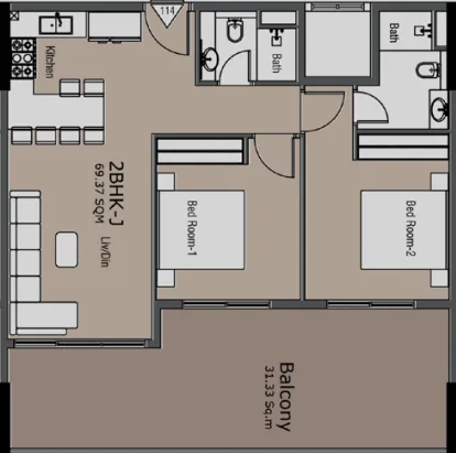 2 bedroom layout
