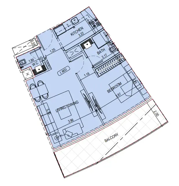 1 bedroom layout
