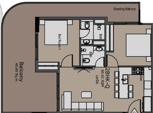 2 bedroom layout