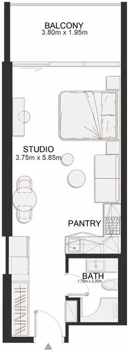 0 bedroom layout