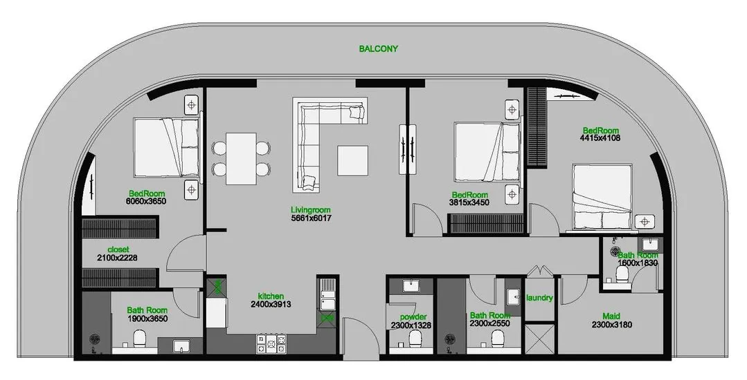 3 bedroom layout