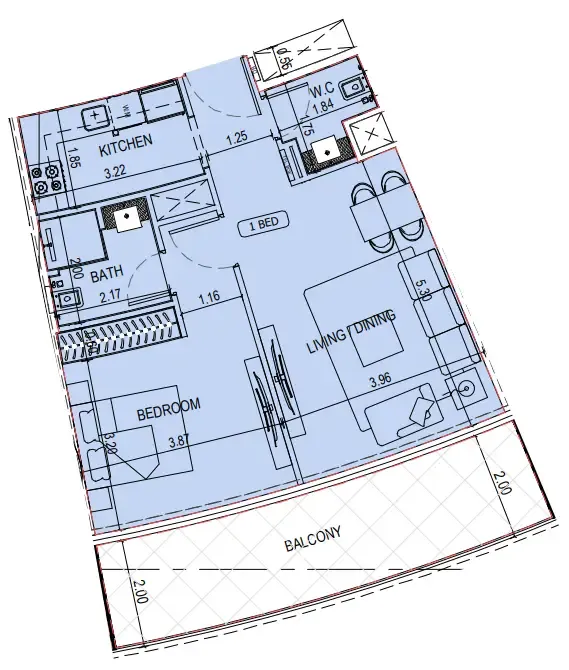 1 bedroom layout