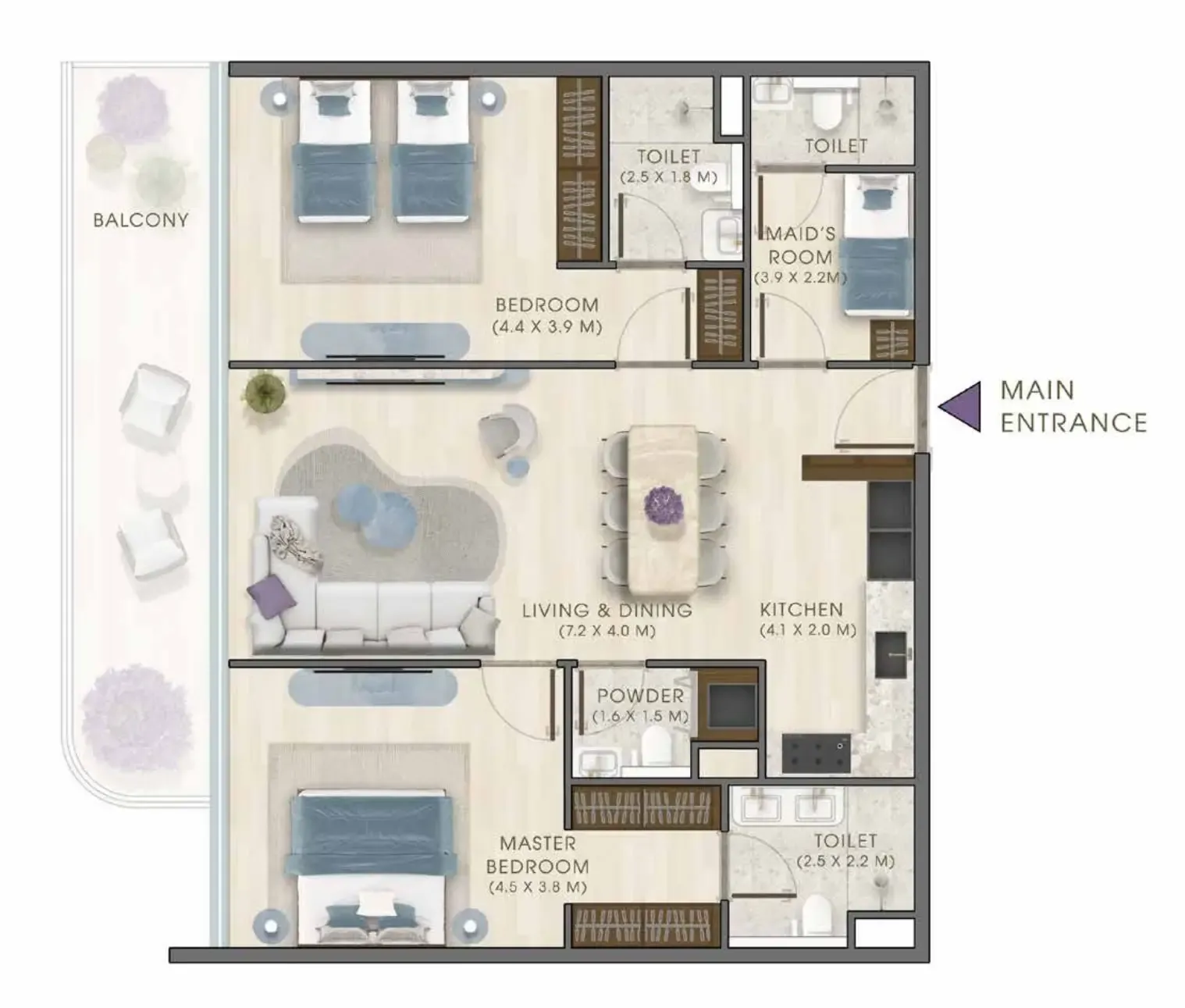 2 bedroom layout