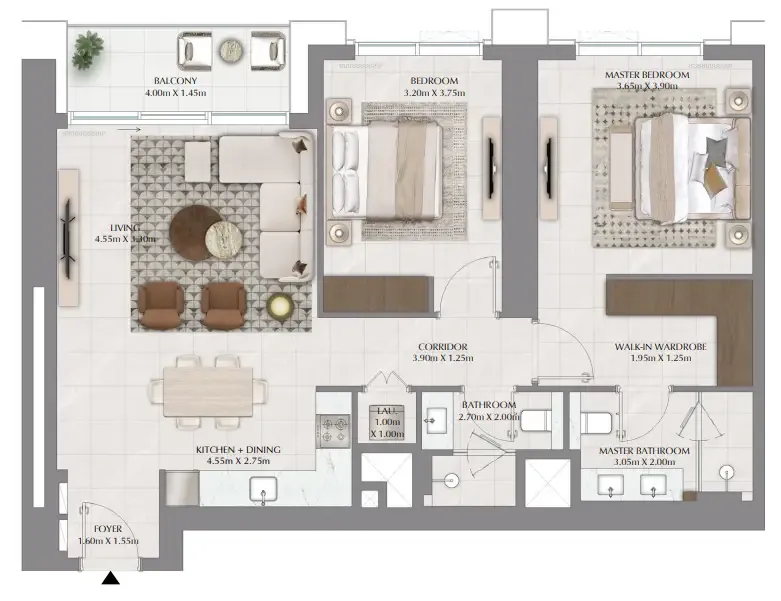 2 bedroom layout