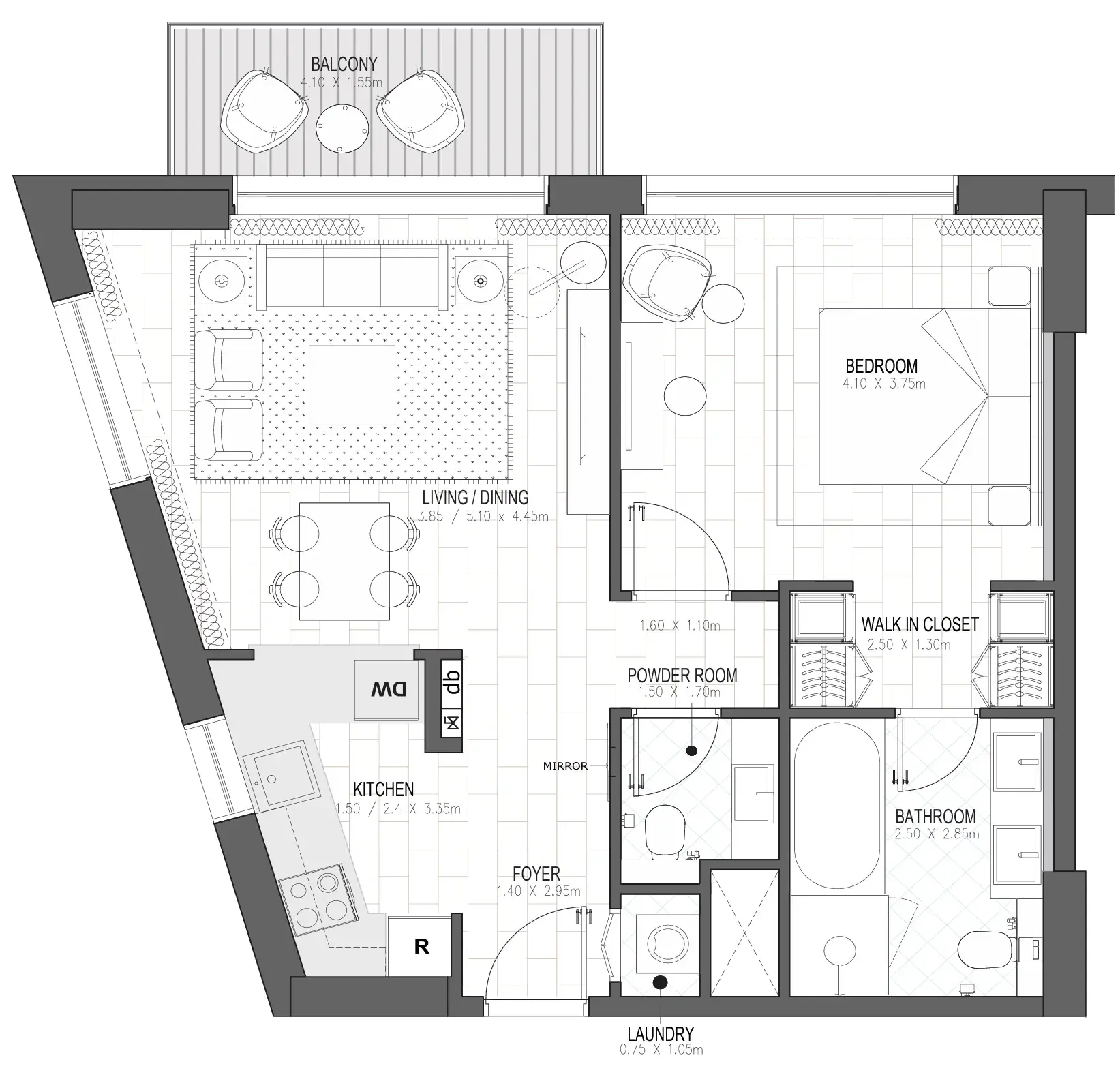 1 bedroom layout