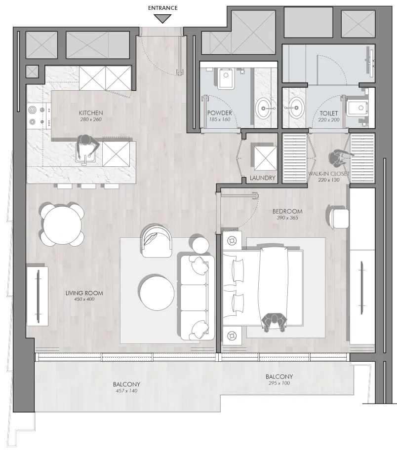 1 bedroom layout