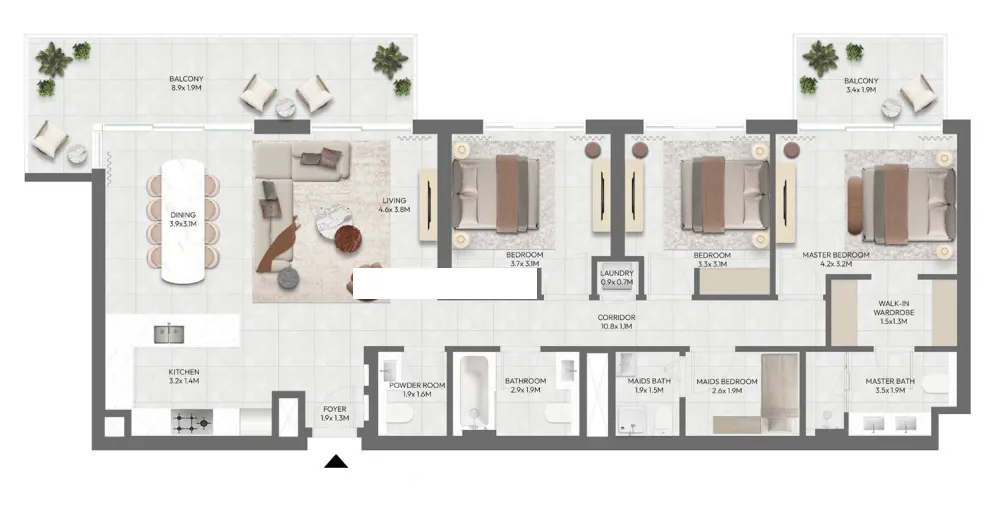 3 bedroom layout