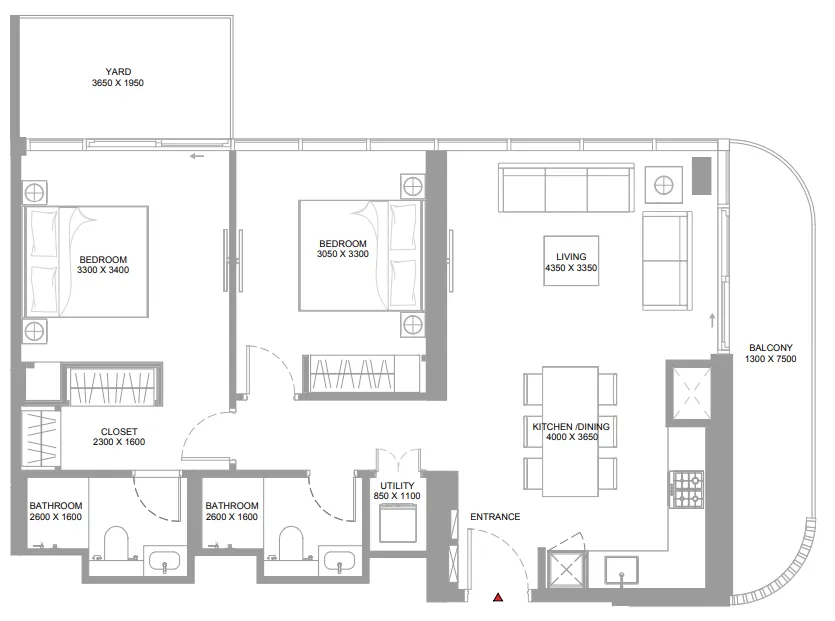 2 bedroom layout