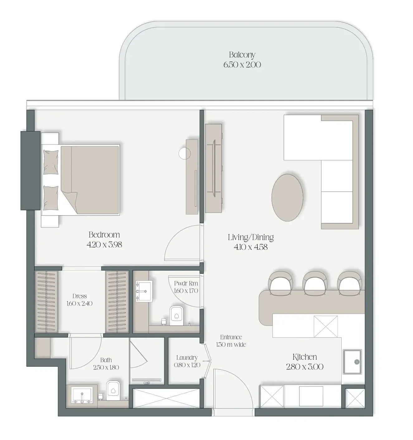 1 bedroom layout