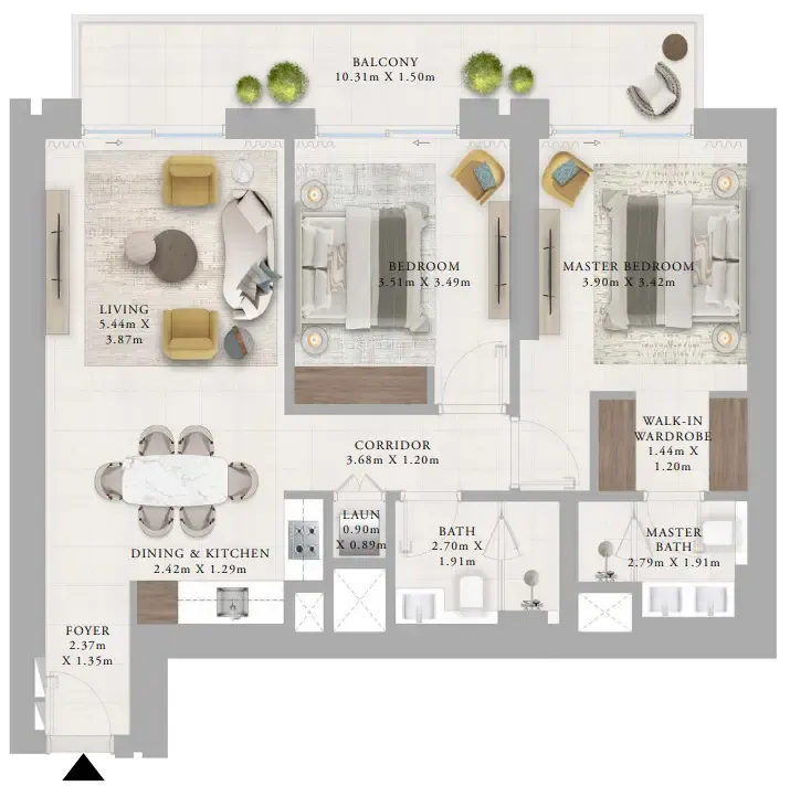 2 bedroom layout