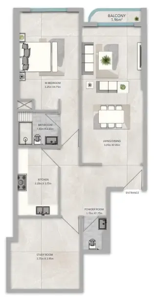 1 bedroom layout