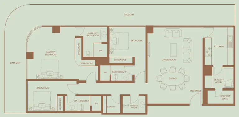 3 bedroom layout