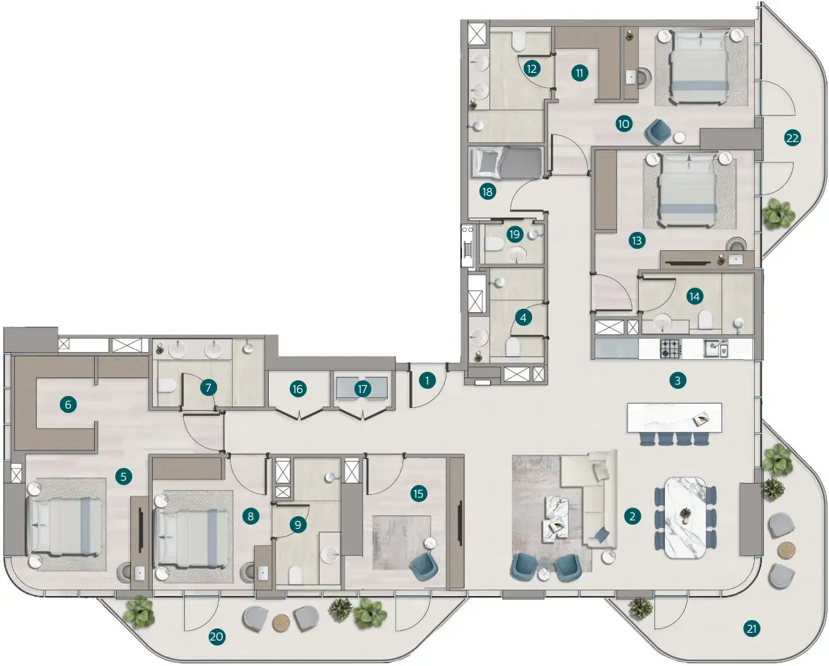4 bedroom layout