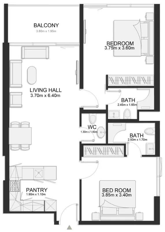 2 bedroom layout
