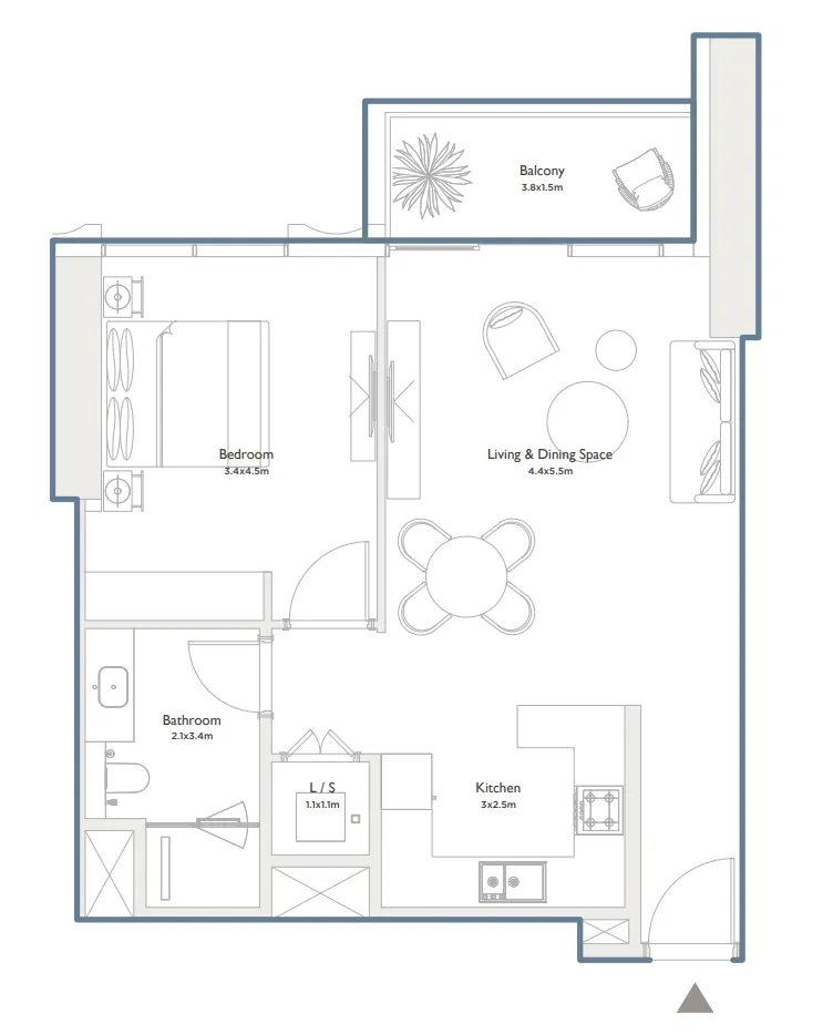 1 bedroom layout