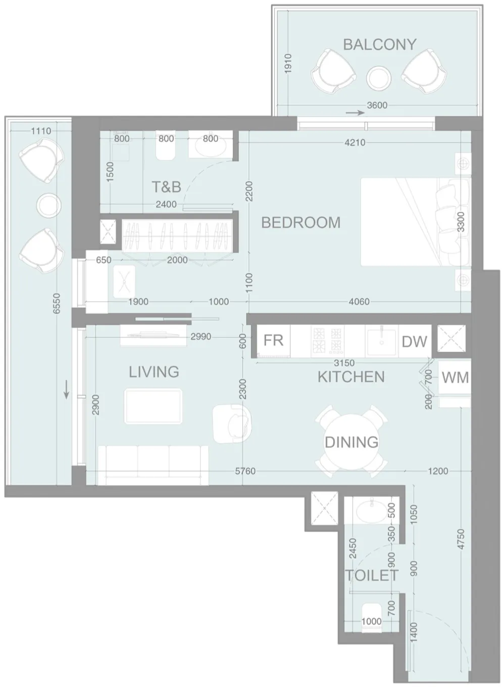 1 bedroom layout