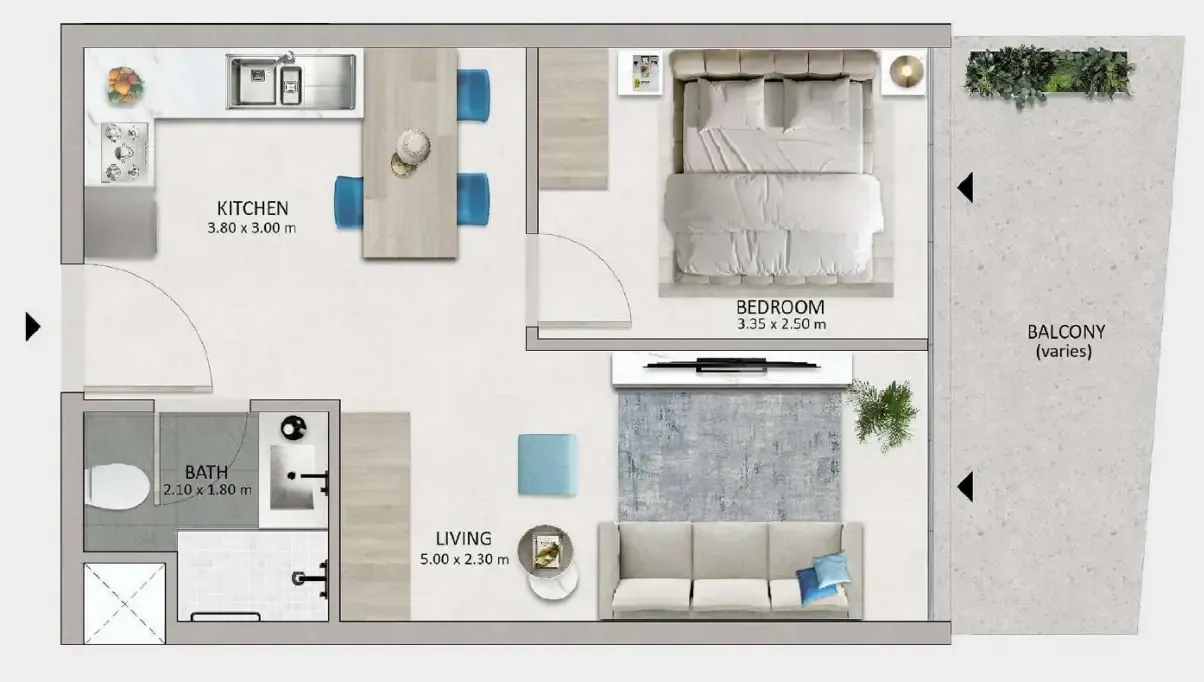 1 bedroom layout