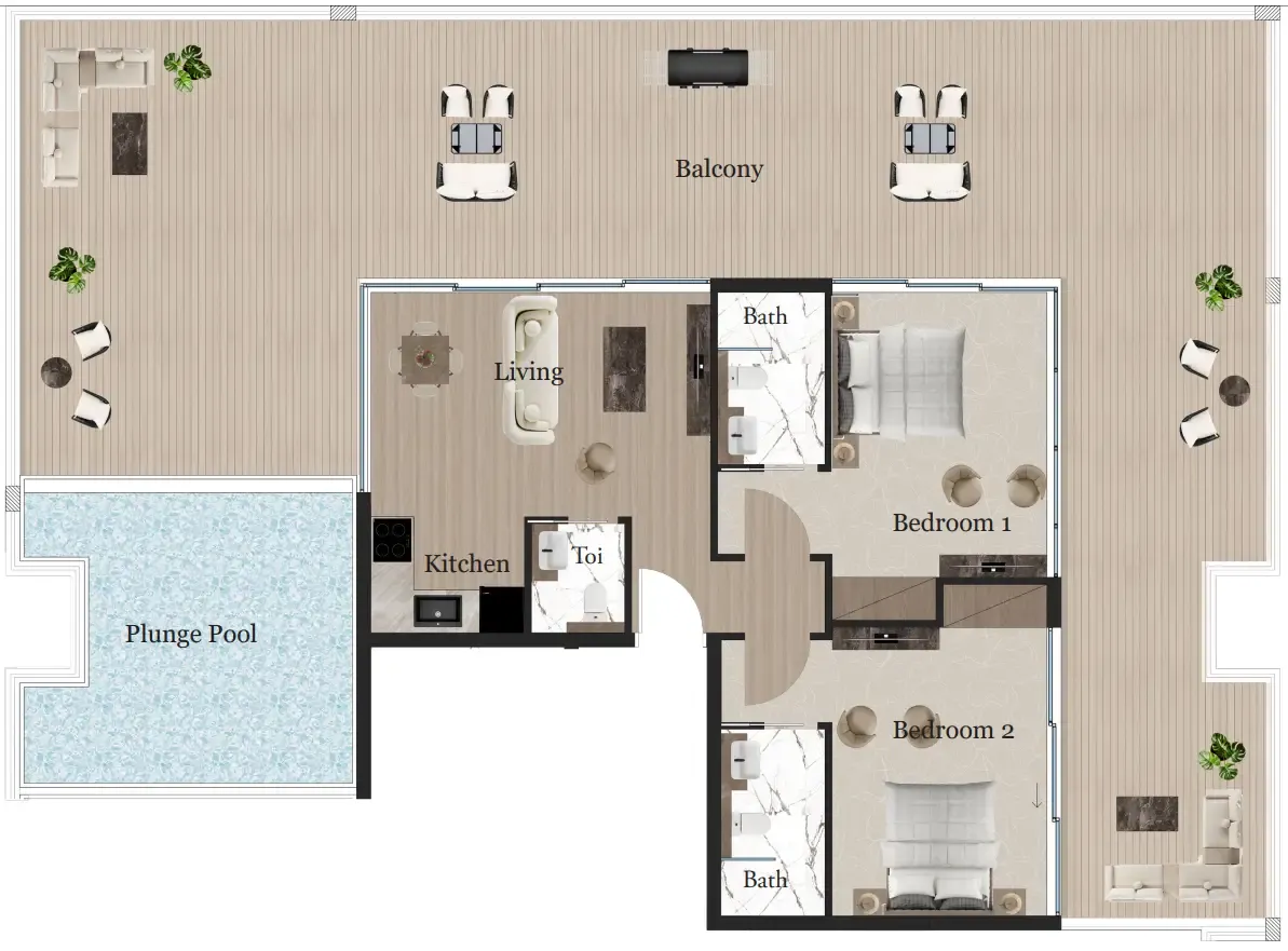2 bedroom layout